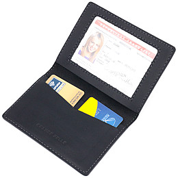 Обкладинка військового квитка в ретро-шкірі Карта GRANDE PELLE 16780 Чорна