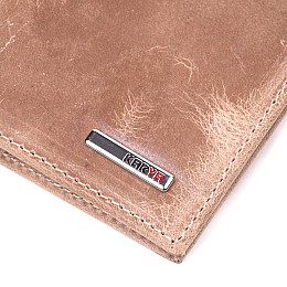 Мужской зажим из винтажной кожи KARYA 21356 Бежевый