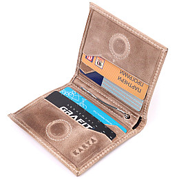 Мужской зажим из винтажной кожи KARYA 21356 Бежевый