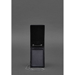 Шкіряна обкладинка на ланцюжку для посвідчення і жетона Чорна BlankNote