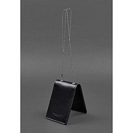 Шкіряна обкладинка на ланцюжку для посвідчення і жетона Чорна BlankNote