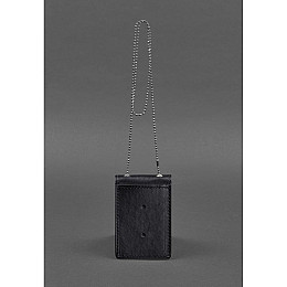 Шкіряна обкладинка на ланцюжку для посвідчення і жетона Чорна BlankNote