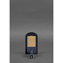 Шкіряна бірка для багажу 2.0 Темно-синя Crazy Horse BlankNote