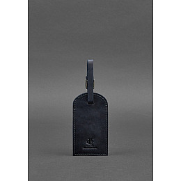 Шкіряна бірка для багажу 2.0 Темно-синя Crazy Horse BlankNote