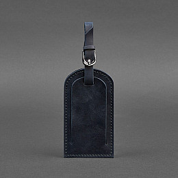 Шкіряна бірка для багажу 2.0 Темно-синя Crazy Horse BlankNote