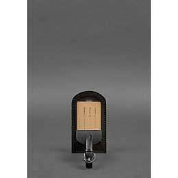 Шкіряна бірка для багажу 2.0 Вугільно-чорна BlankNote