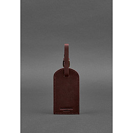 Шкіряна бірка для багажу 2.0 Бордова Crazy Horse BlankNote