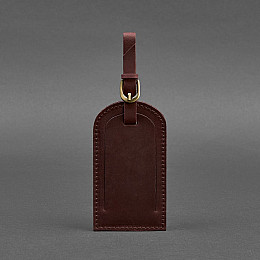 Шкіряна бірка для багажу 2.0 Бордова Crazy Horse BlankNote