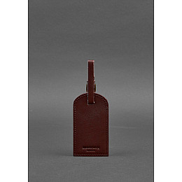 Шкіряна бірка для багажу 2.0 Бордова Краст BlankNote