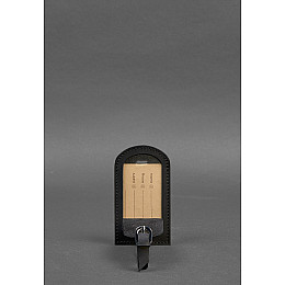 Шкіряна бірка для багажу 2.0 Чорна Crazy Horse BlankNote