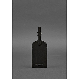 Шкіряна бірка для багажу 2.0 Чорна Crazy Horse BlankNote