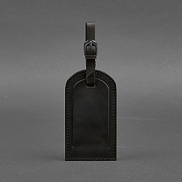 Шкіряна бірка для багажу 2.0 Чорна Crazy Horse BlankNote