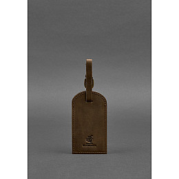 Шкіряна бірка для багажу 2.0 Темно-коричнева Crazy Horse BlankNote