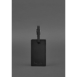 Шкіряна бірка для багажу 3.0 Чорна Crazy Horse BlankNote