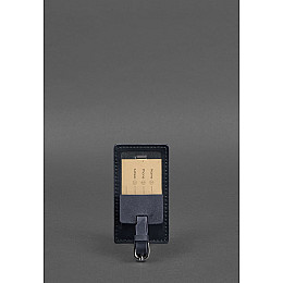 Шкіряна бірка для багажу 3.0 Темно-синя Crazy Horse BlankNote