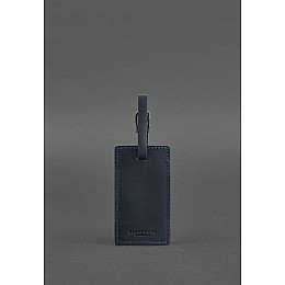 Шкіряна бірка для багажу 3.0 Темно-синя Crazy Horse BlankNote