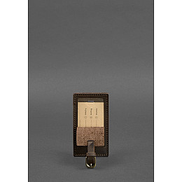 Шкіряна бірка для багажу 3.0 Темно-коричнева Crazy Horse BlankNote