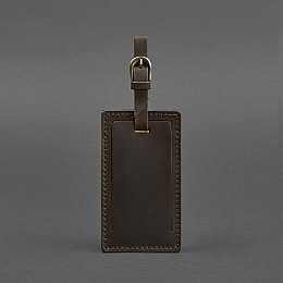 Шкіряна бірка для багажу 3.0 Темно-коричнева Crazy Horse BlankNote