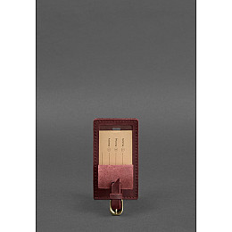 Шкіряна бірка для багажу 3.0 Бордова Crazy Horse BlankNote