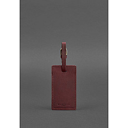 Шкіряна бірка для багажу 3.0 Бордова Crazy Horse BlankNote