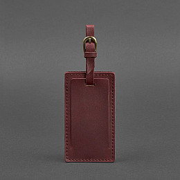 Шкіряна бірка для багажу 3.0 Бордова Crazy Horse BlankNote