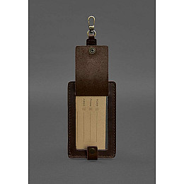 Шкіряна бірка для багажу Бланк-тег темно-коричнева Crazy Horse BlankNote