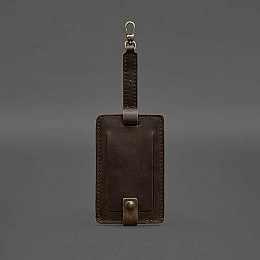 Шкіряна бірка для багажу Бланк-тег темно-коричнева Crazy Horse BlankNote