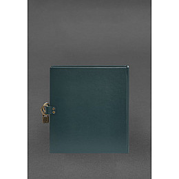Альбом для фото в кожаной обложке с замочком зеленый BlankNote