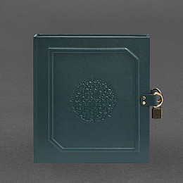 Альбом для фото в кожаной обложке с замочком зеленый BlankNote
