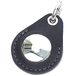 Кожаний брелок-тримач для Apple AirTag GRANDE PELLE 11614 Чорний