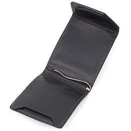 Кожаний затискач для грошей з тримачем для Apple AirTag GRANDE PELLE 11617 Чорний