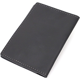 Кожана обкладинка на паспорт з тримачем для Apple AirTag GRANDE PELLE 11620 Чорний