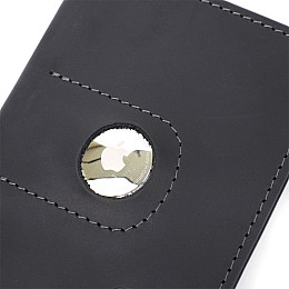 Кожана обкладинка на паспорт з тримачем для Apple AirTag GRANDE PELLE 11620 Чорний