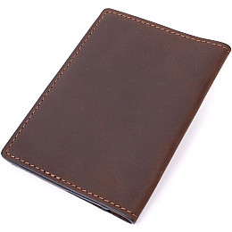 Кожана обкладинка на паспорт з тримачем для Apple AirTag GRANDE PELLE 11621 Коричневий