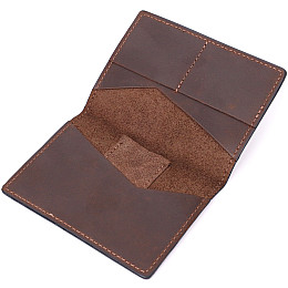 Кожана обкладинка на паспорт з тримачем для Apple AirTag GRANDE PELLE 11621 Коричневий