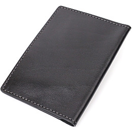 Кожана обкладинка на паспорт з тримачем для Apple AirTag GRANDE PELLE 11622 Чорний