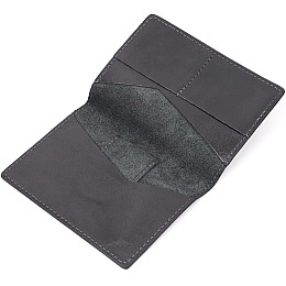 Кожана обкладинка на паспорт з тримачем для Apple AirTag GRANDE PELLE 11622 Чорний