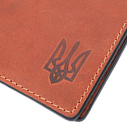 Кожана обкладинка на посвідчення учасника бойових дій GRANDE PELLE 11663 Коричневий