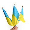 Прапор України набір із 3-х штук поліестер BookOpt 14*21 см на паличці з присоскою