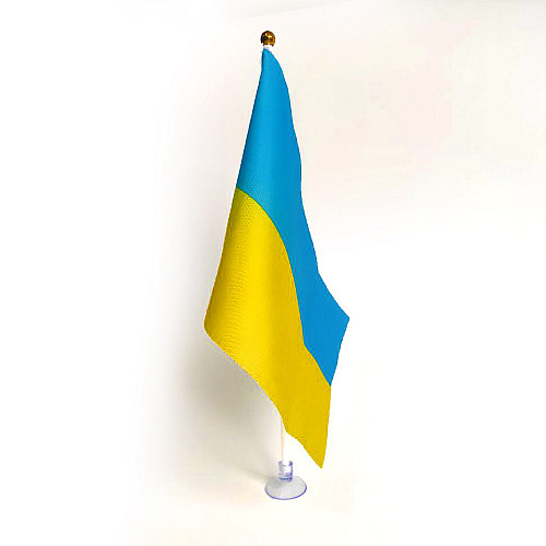 Прапор України набір із 3-х штук поліестер BookOpt 14*21 см на паличці з присоскою