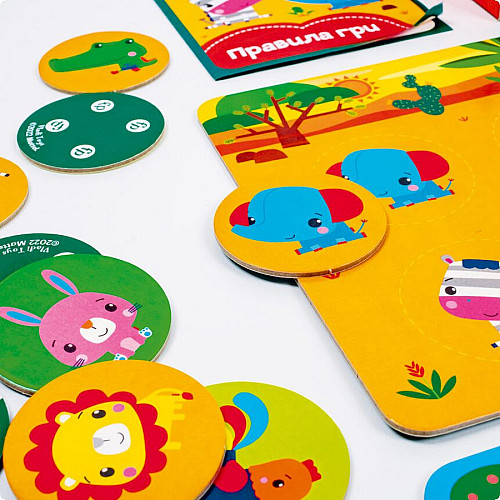 Игра настольная "Fisher Price. Лото. Изучаем животных" Vladi Toys VT2910-01, 4 игральных поля