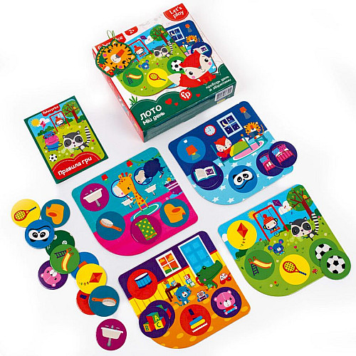 Игра настольная "Fisher Price. Лото. Мой день" Vladi Toys VT2910-02, 4 игральных поля