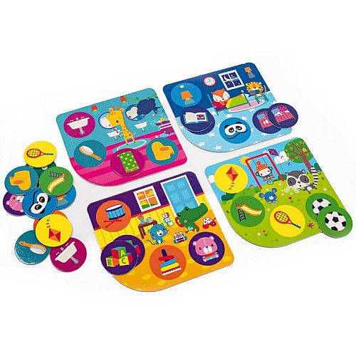 Игра настольная "Fisher Price. Лото. Мой день" Vladi Toys VT2910-02, 4 игральных поля