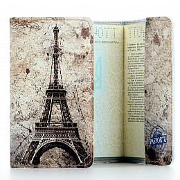 Шкіряна обкладинка на паспорт Париж Pasportu 156-155344