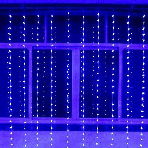 Гирлянда-штора Led Водопад 280 светодиодов 3*1.5 м Синяя