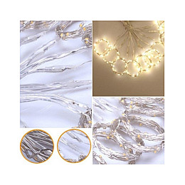 Светодиодная гирлянда штора Led Капли росы на 200 светодиодов 3*2 м Белый теплый