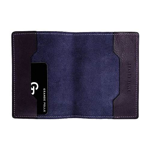 Кожана обкладинка для паспорта Grande Pelle 252670 синя