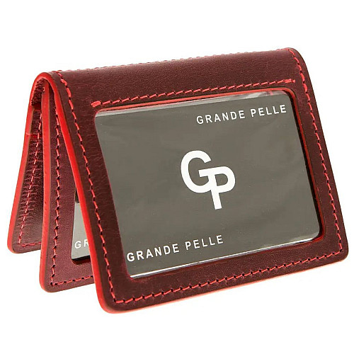Кожаная обложка на права Grande Pelle 221161 бордовая