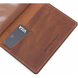 Кожана обкладинка для військового квитка Кордон Grande Pelle 257123UA Рижий