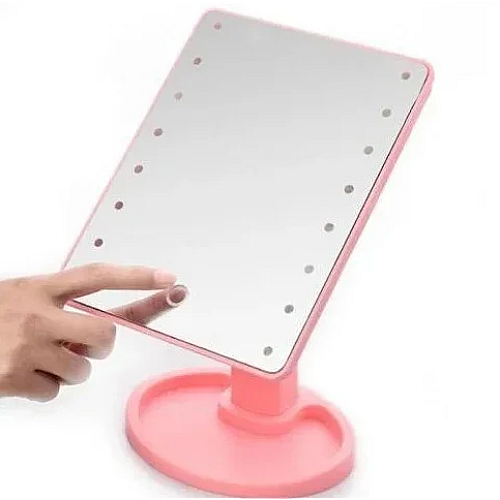 Настольное зеркало с подсветкой HLV Large 16 LED Mirror 5308 Pink